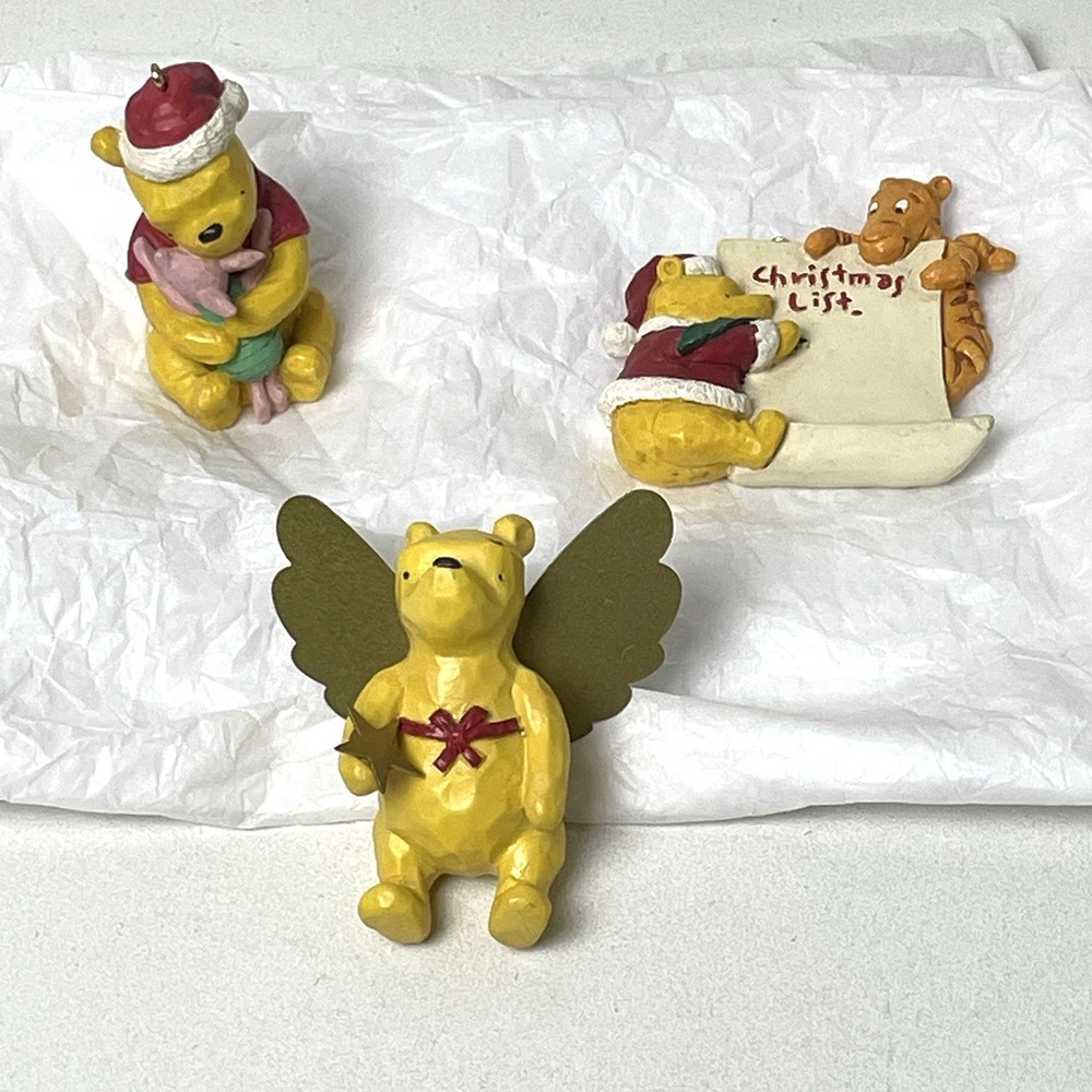 Vintage 1998 Disney Classic Pooh Christmas Ornaments Midwest Cannon Falls Lot 3